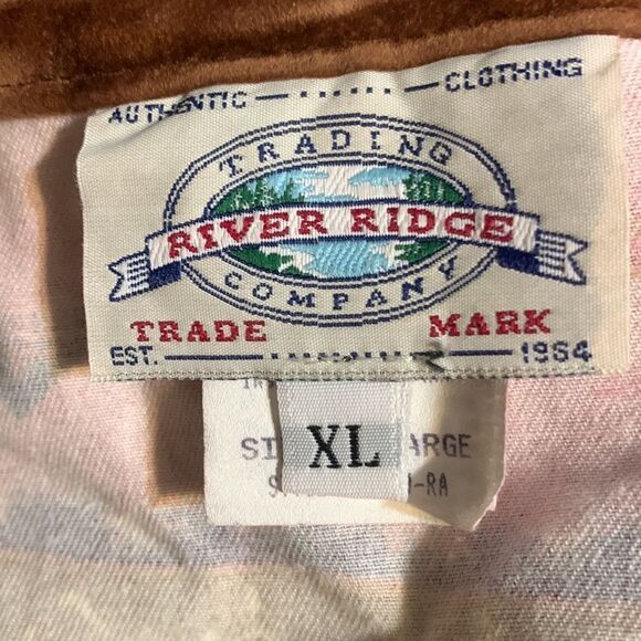 Vintage River Ridge Trading Co Western Printed Zip Front Vest Faux Suede XL - Picture 6 of 7